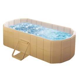 jessie 59" Portable Ice Bath Tub for Adults, Cold Plunge tub for Athletes, Inflation-free Foldable Bathtub, Insulated Hot Tub for Bathtub Showers, Indoor & Outdoor