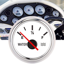 Fuel Level Gauge, Signal Pointer Meter, Corrosion Resistant, Easy Installation, Tank Level Gauge, Water Level Readout (White)