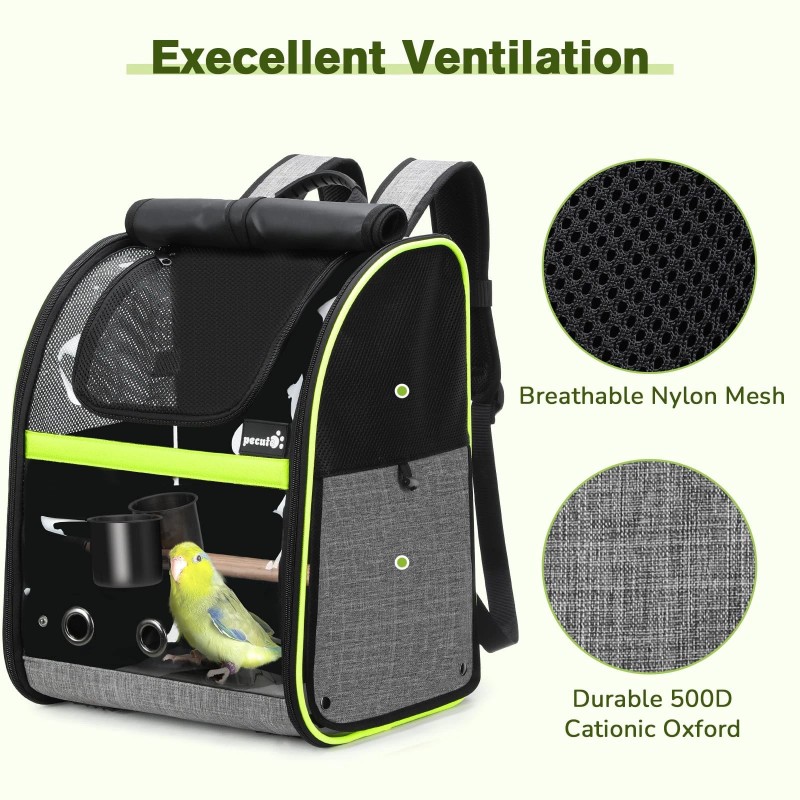 Pecute Bird Carrier Backpack, Parrots Bird Backpack with Visible Window,