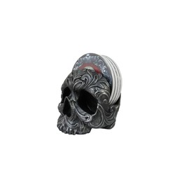 DWK Deathly Delights Decorative Gothic Skull Drink Coasters | 4 Piece Coasters for Drinks Absorbent with Holder Set | Home Decorations for Living Room | House Warming Presents - 5"