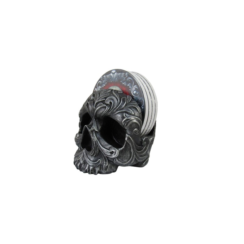 DWK Deathly Delights Decorative Gothic Skull Drink Coasters | 4