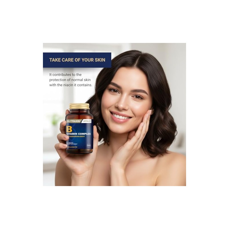 Nutraxin Vitamin B Complex - 60 Tablets, 2 Month Supply