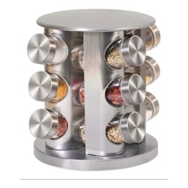 Molin Porta Especieros De Cocina Acero Inoxidable Gira 12 Frascos