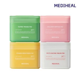 Mediheal [CJ Exclusive] BEST Derma Toner Pad 4-Type Quattro Set (Tea Tree/Collagen/Vita/Phyto Enzyme Total 400 Pads) / 메디힐 [CJ단독] BEST 더마 토너패드 4종 콰트로세트 (티트리/콜라겐/비타/피토엔자임 총 400매)