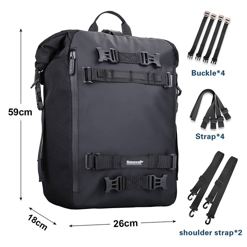Rhinowalk Motor Saddle Bag Motorcycle Pannier Bag Waterproof Multifunctional Rear
