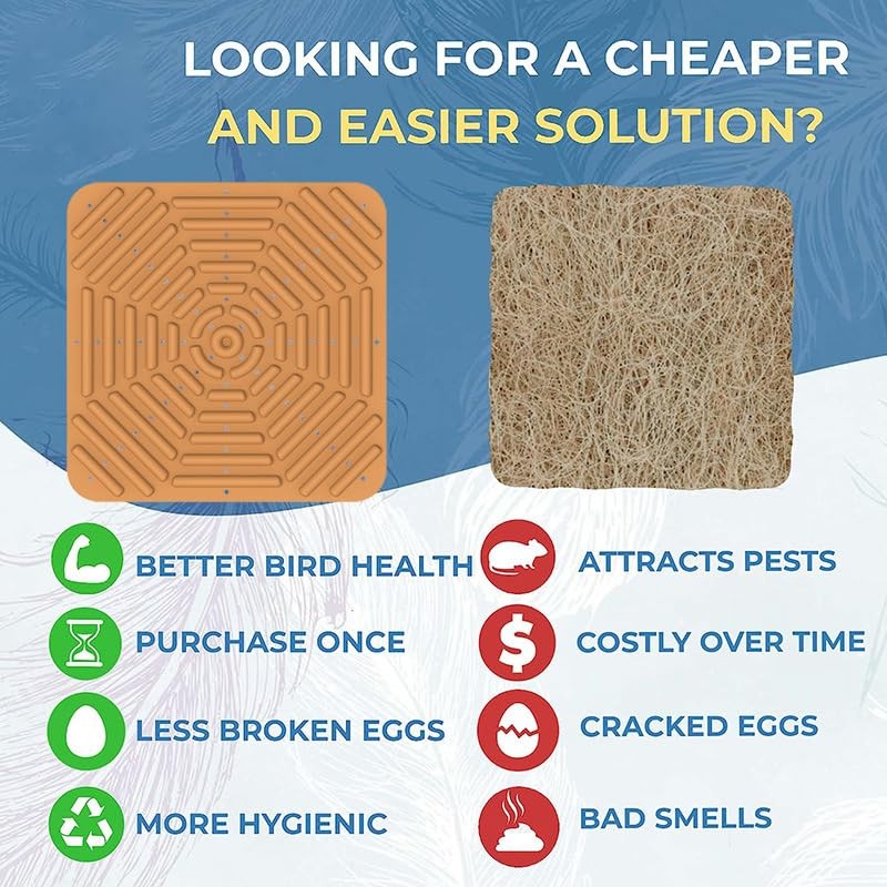 XUBX 4 Pieces Chicken Nesting Box Liners, 33 cm Chicken