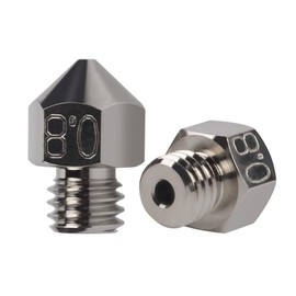 2pcs MK8 Plated Wear Resistant Nozzle Non-Stick 0.8mm for Creality CR-10 Ender 3 pro Ender 5, CraftBot, BQ Witbox, BQ Prusa I3 Hephestos 3D Printer use (2x0.8)