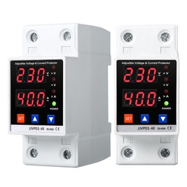 Jadeshay Surge Protection DIN Rail, Adjustable Voltage Protection 230 V 40 A Voltage Protection Device Automatic Recovery DIN Rail Protection AC 220 V