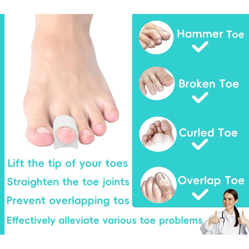 Byehambuni Hammer Toe Straightener, 6 Pack Hammer Toe Corrector for