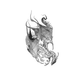 kobench Temporary Tattoos,Landing Dragon - K175 Design,Waterproof,Easy-to-Apply,Long Lasting 1-2 Weeks, Plant-Based,Dragon Tattoos