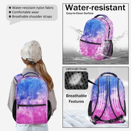 Jollitot Girls Backpack with Lunch Box Kids Bookbag Set Water Resistant School Bag Set for Girls Large Capacity Back to School Gifts Mochilas Escolares para Niñas Tie Dye Purple