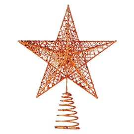 BinaryABC Christmas Tree Topper Star,Glittering Christmas Tree Decoration Ornaments,20cm (Bronze)