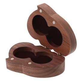 BESPORTBLE Double Heart Wooden Rings Box Engagement Proposal Case Heart Shaped Jewelry Storage Stylish Sturdy for Weddings Anniversaries Valentine Light Design