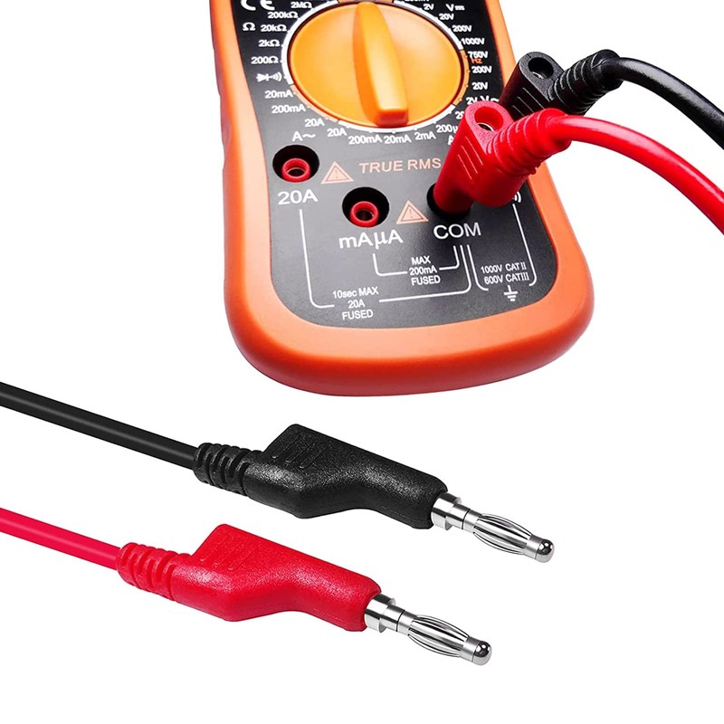 Cleqee 5 Pairs Test Leads 4mm Stackable Banana Plug Alligator