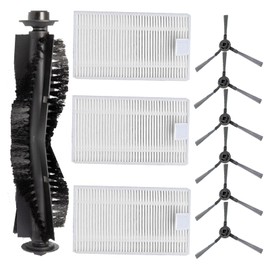 Replacement Spare Accessories for BObsweep Dustin/Ultra-Vision, Also for Orb-i / RC400 Robot Vacuum Cleaner 1 Main Brush 6 Side Brush 3 HEPA Filter Parts (10 Pack)