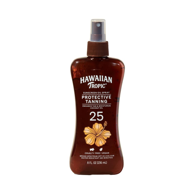 Hawaiian Tropic Protective Tanning Oil Spray Sunscreen SPF 25, 8Fl