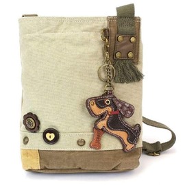 Chala Patch Crossbody Bag - "Weiner Dog" - Sand