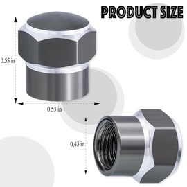 MEAJOO 8PCS Car Tire Valve Stem Caps, Corrosion Resistant Leak-Proof, Aluminum Alloy Wheel Valve Covers with Rubber O-Ring, Universal for Cars, SUV, Trucks, Bikes, Motorcycles, Bicycles(Gray)