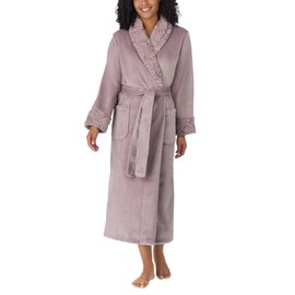 Carole Hochman Women's Shawl Collar Plush Robe (Lavender Undertone,Medium)