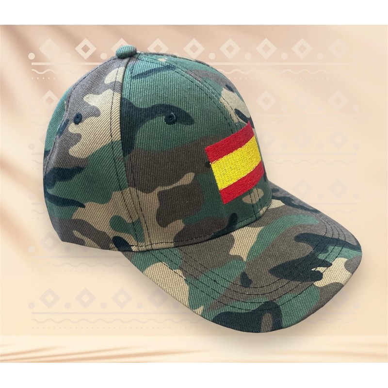 Spain Military Camouflage 6 Panels Cap with Embroidered Ventilation Holes