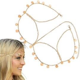 Haar Zubehör Boho Kopf Kette, Kopfkette, Quasten, Braut-Kopfschmuck, Stirnband, Festival-Haarschmuck für Damen und Mädchen