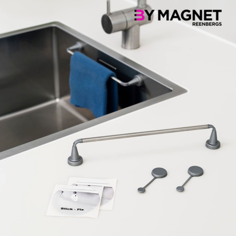 Reenbergs Magnetic Dish Cloth Rail Inside Sink Danish Design Made