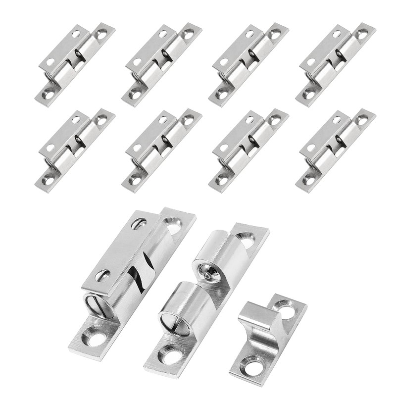 Uenhoy 10 Pcs Solid Brass Cabinet Door Catch, Dual Ball
