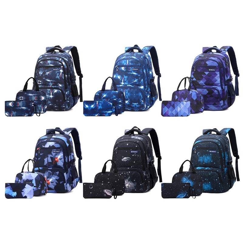 Primary and Secondary School Students Backpack Waterproof Schoolbag with Lunch