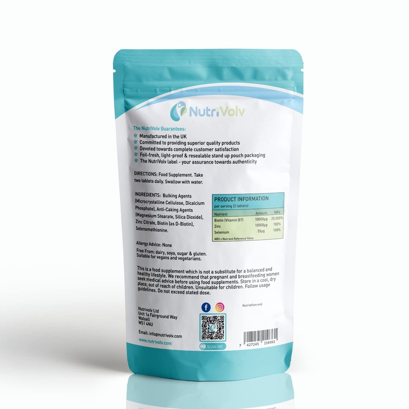 Biotin Hair Growth - Zinc & Selenium - 180 Tablets