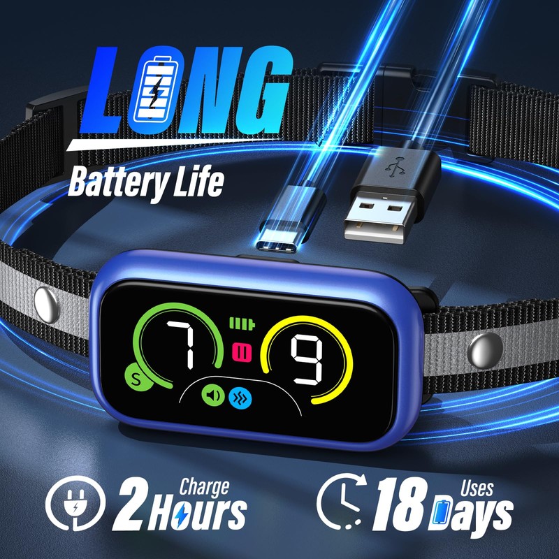 Dog Bark Collar, Smart Barking Collar with 4 Modes, 7