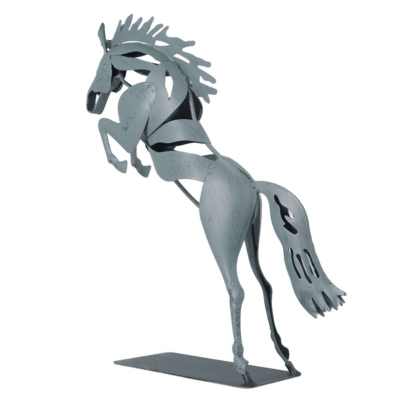 Metal Horse Statue Unique 3D Design Iron Decorative Running Horse