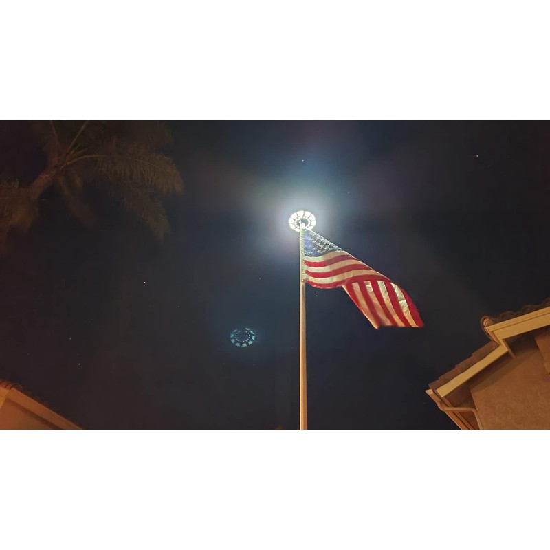 RAYSLIT Solar Flag Pole Light – 360° LED Illumination, Solar