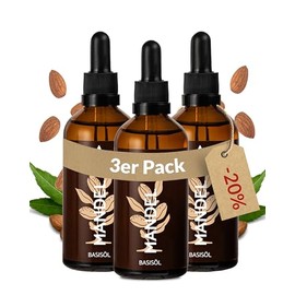 Heldengrn Heldengrn? Mandel?l Bio [100% NATURREIN] - Dermatologisch getestet - Mandel?l Baby - Sanfte Pflege fr trockene & empfindliche Haut - Mandel ?l kaltgepresst - 3 x 100 ml