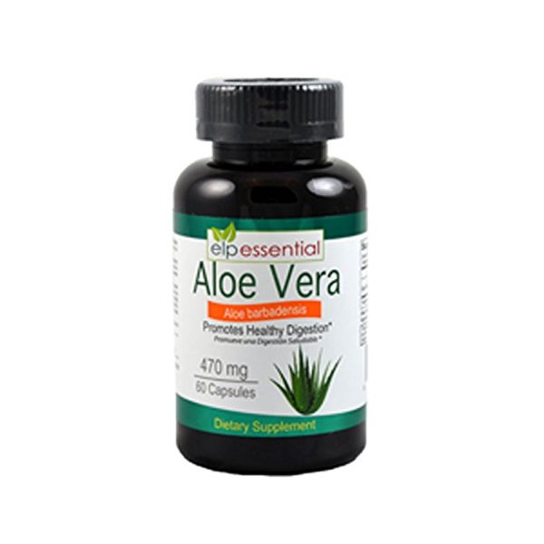 ELP ESSENTIAL Aloe Vera Capsules Promotes Healthy Digestion 470mg 60 Capsules