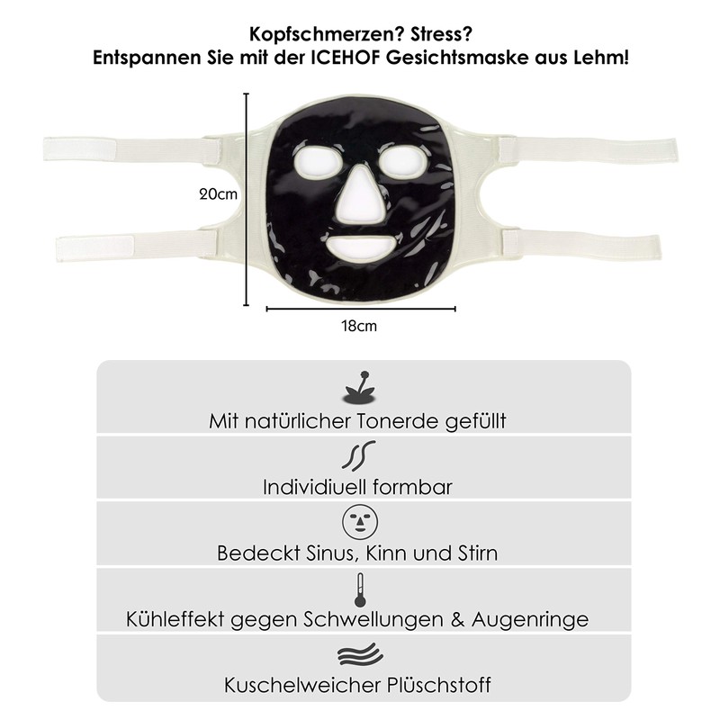 ICEHOF Cooling Face Mask with Clay, Relaxation and Wellness Mask