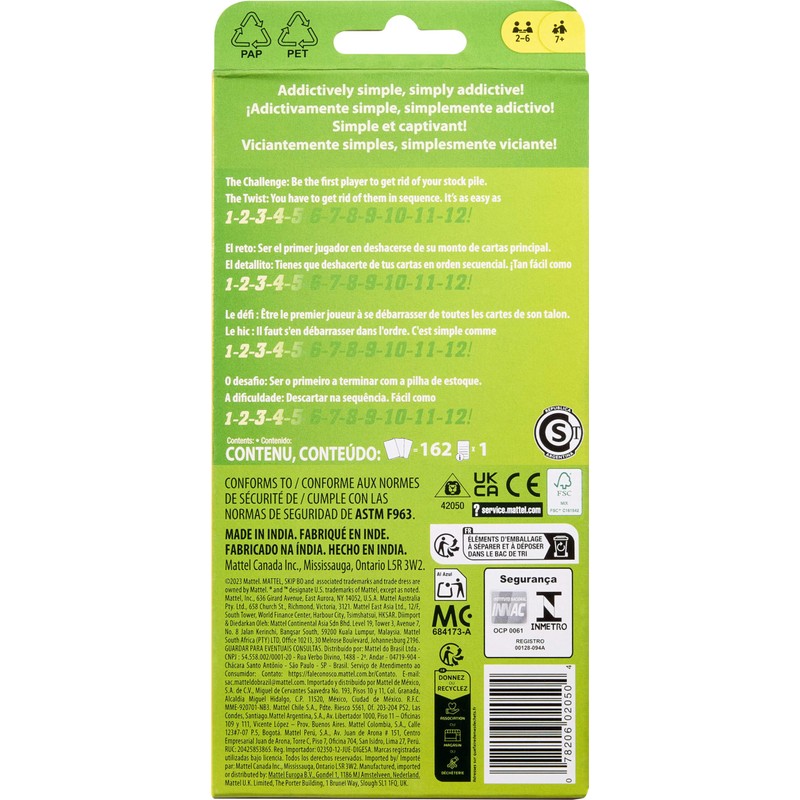 Mattel Games SKIP BO Card Game