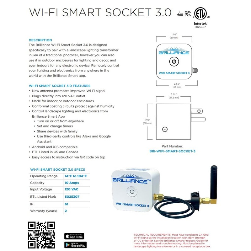 SPW Brilliance WiFi-Smart-Socket-3 LED WiFi Smart Socket - App Control/Alexa