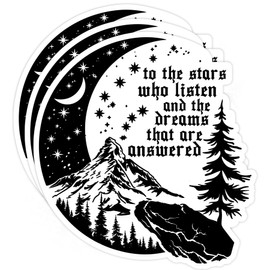 Set 3PCS 3 Inches - Velaris ACOTAR Sticker Mountain with Inspiring Quote Perfect for Fantasy Lovers & Bookish Decor 3" Waterproof Vinyl Decal for Water Bottles, Tumblers, Laptop, Kindle, Helmet