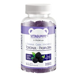 Gomitas V-TPLGM de L-Teanina, GABA, Magnesio, Toronjil y Pasiflora con 90 gomitas de 2gr c/u