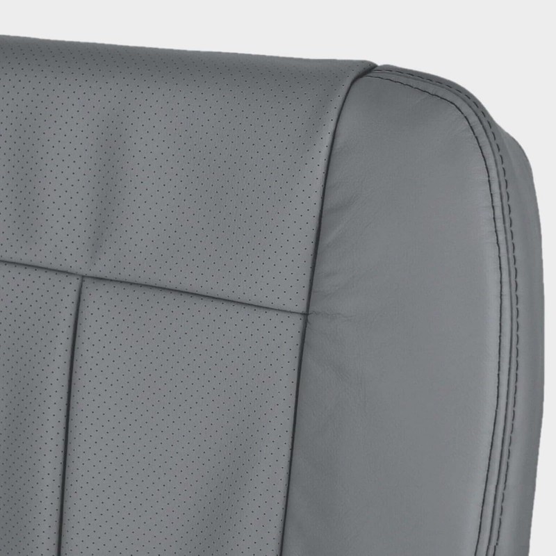 Gray Front Driver Side Bottom & Foam Cushion Replacement Leather