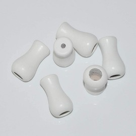 20pcs White Wood Tassel for Window Blinds White Cord Knobs Wooden Hanging Ball Pulls for Curtain Craft