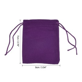 PATIKIL 50Pcs Velvet Drawstring Bags 2.76x3.54 Inch Gift Bags Jewelry Pouches Purple for Christmas Birthday Party Wedding Candy Headphones