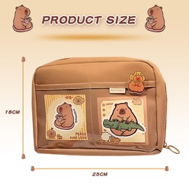 AXVRAV 51 Piece Capybara Stationery Set, Cute Capybara Pencil Case Gift Set with Pens Clips Rulers More Eraser - Capybara Pens Ideal for School Office Children and Students