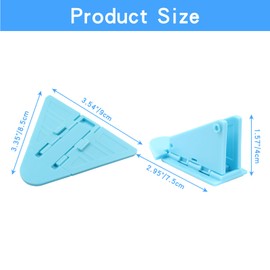 Coufce 6 Pack Adhesive Sliding Door Lock Invisible Window Locks Sliding Glass Door Lock Keyless Jammer Stopper Safety Latch for Sliding Closet Shower Patio Wardrobe Cabinet(Blue)