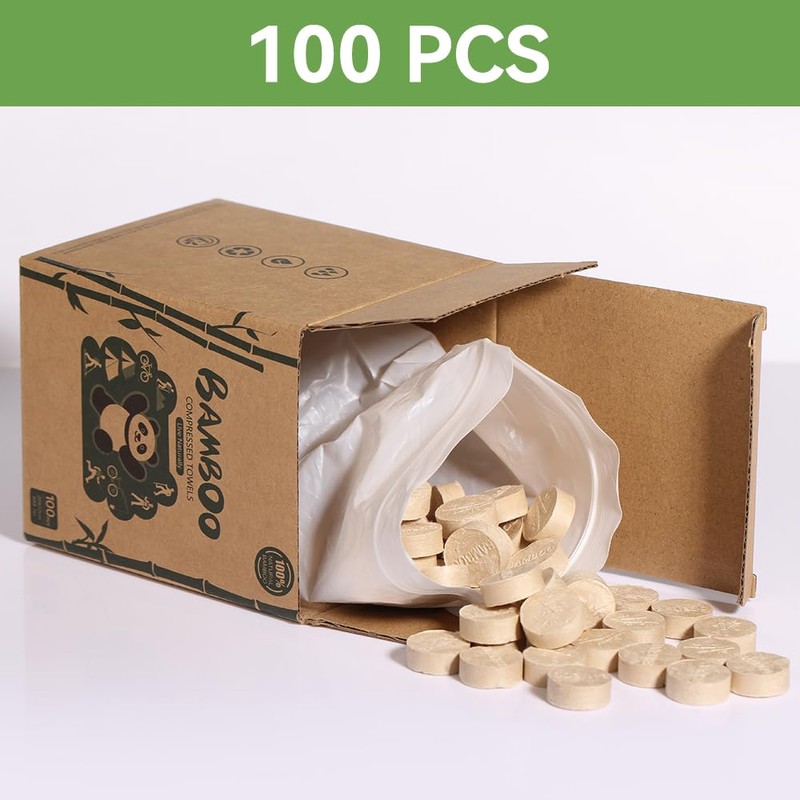 MORGIANA Compressed Towel Tablets - 100 PCS Bamboo Face &