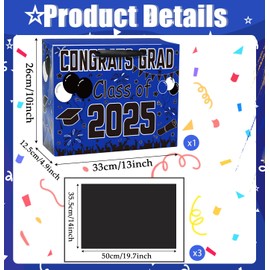 MUNILAIL 13 Inches Graduation Gift Bag 2025 Blue Paper Gift Bag with Tissue Paper for High School College Graduates Class of 2025 Grad Party Decoration