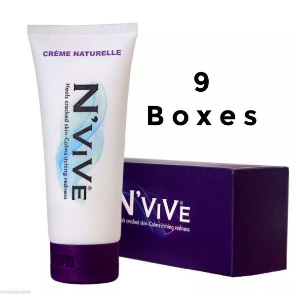 9 Boxes - N'Vive Nvive Cream for Hands Feet Elbows 6 oz reduces itching 