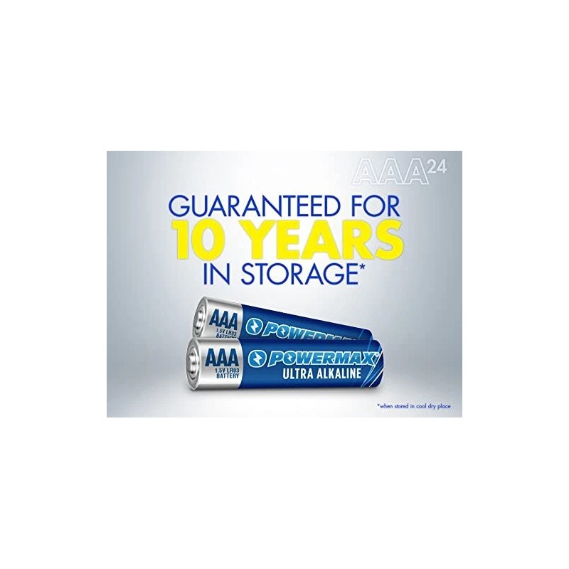Powermax 24-Count AAA Batteries Ultra Long Lasting Alkaline Battery, New