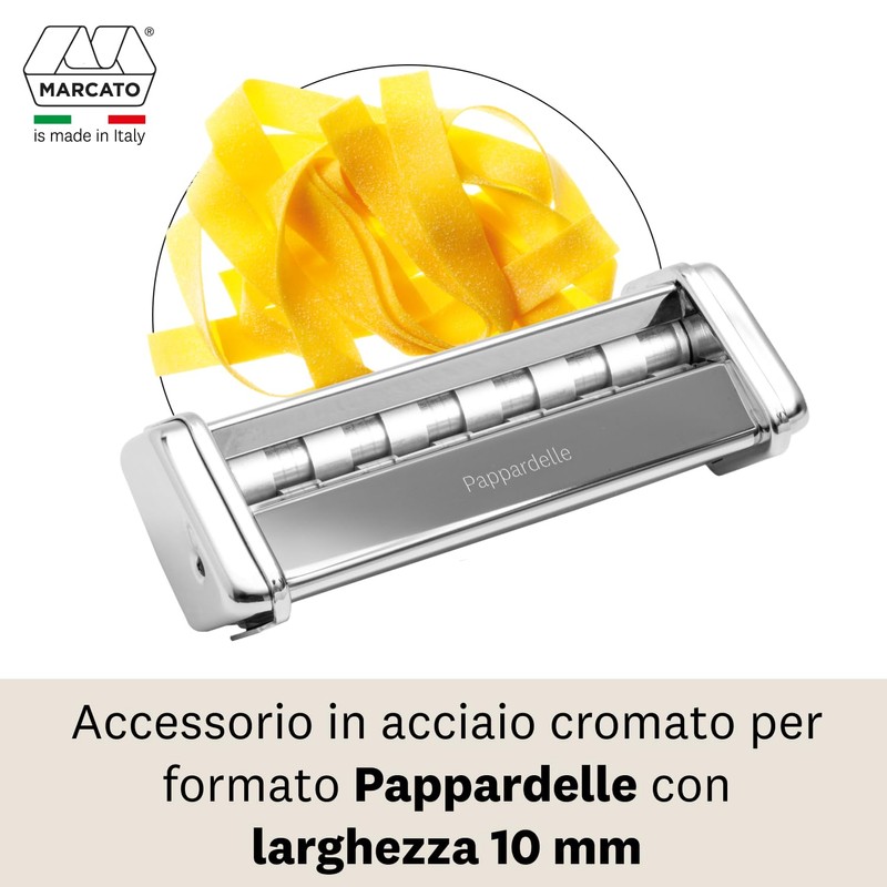 Marcato AC-150-PAPL Accessories Pappardelle for Atlas 150 Pasta Machine, Chrome-Plated