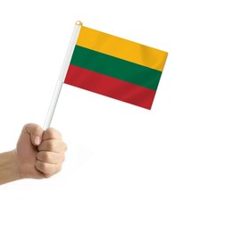 25 PCS Lithuania Handheld Small Flag, Lithuanian Hand held Mini Decor Decoration Banner